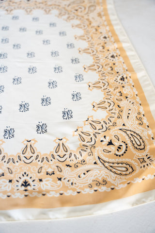Luxe Two - Tone Paisley Silk Scarf | Versatile Square Bandana - Love Marlow