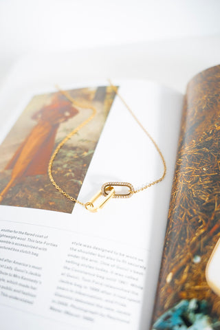 Lynk Necklace – Linked with Diamonds | Waterproof - Love Marlow