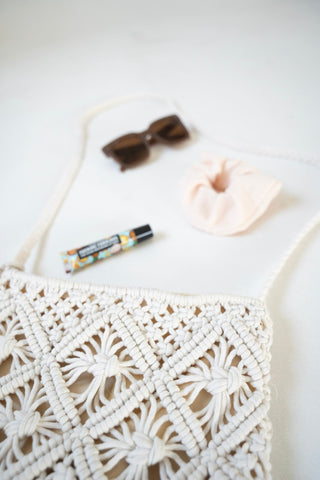 MACRAME CROSSBODY BAG IN WHITE - Love Marlow