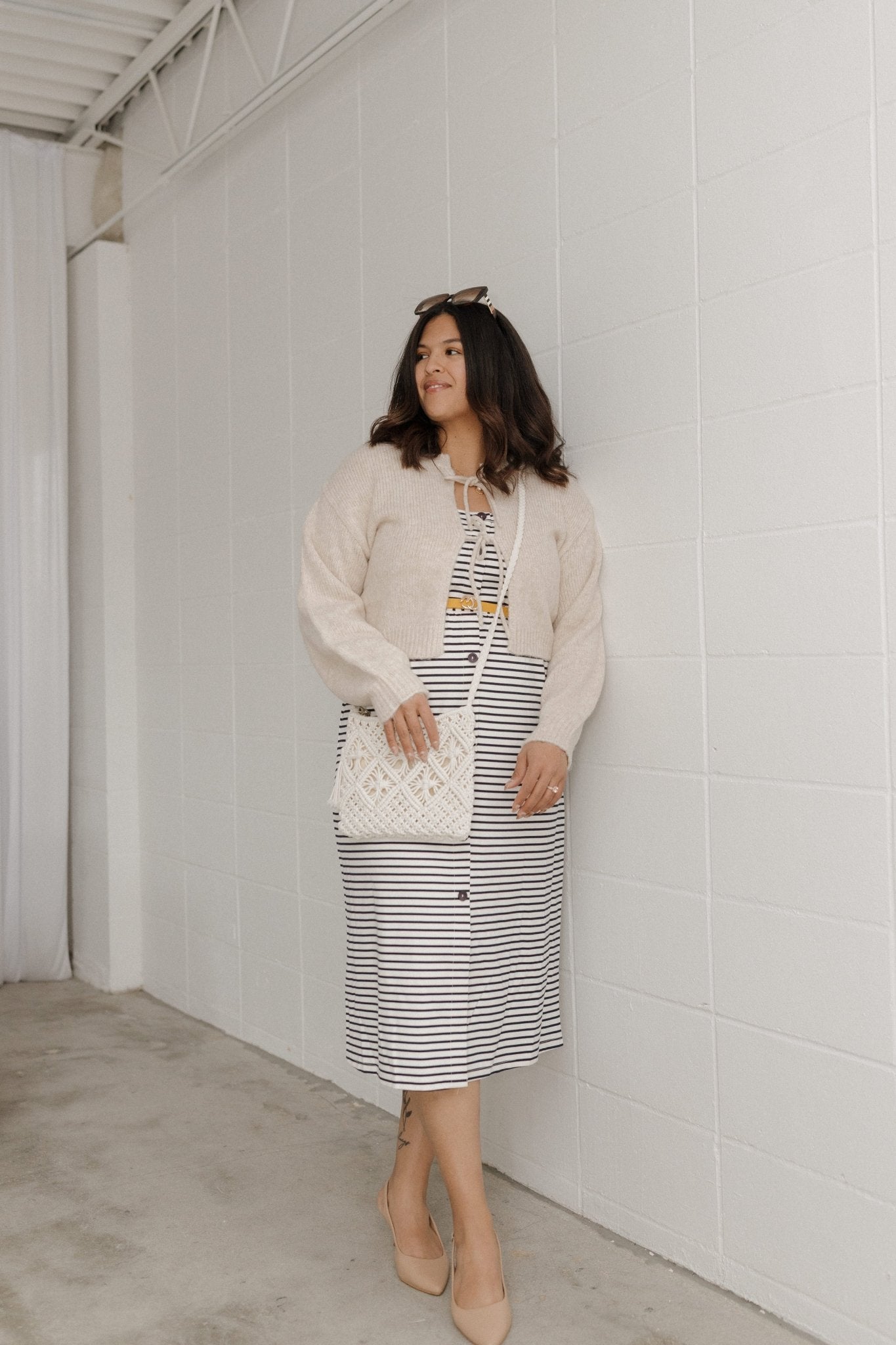 MACRAME CROSSBODY BAG IN WHITE - Love Marlow