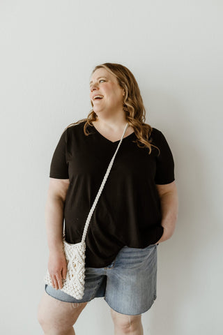 MACRAME CROSSBODY BAG IN WHITE - Love Marlow