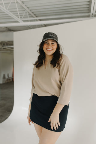 "MAMA" ACID WASHED BASEBALL CAP IN BLACK - Love Marlow