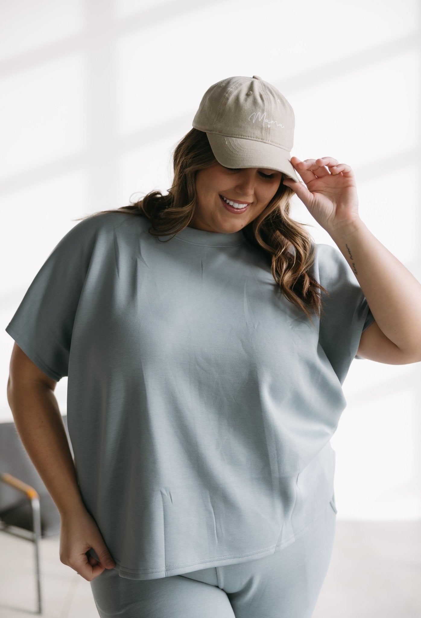 "MAMA" ACID WASHED BASEBALL CAP IN SAND - Love Marlow