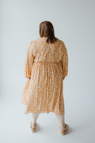 MANDARIN COLLAR BLOUSON SLEEVE DRESS - Love Marlow