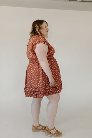 Mandarin Collar Floral Dress – Burnished Rosewood - Love Marlow