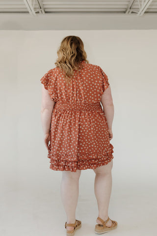 Mandarin Collar Floral Dress – Burnished Rosewood - Love Marlow