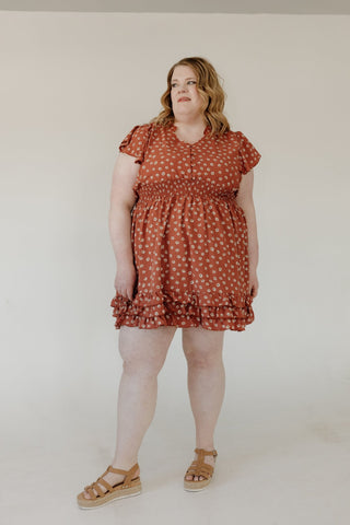 Mandarin Collar Floral Dress – Burnished Rosewood - Love Marlow