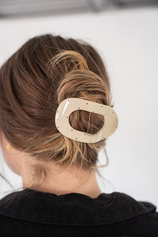 Matte Beige Mini Ball Duckbill Clip - Minimalist Non - Slip Hair Accessory - Love Marlow