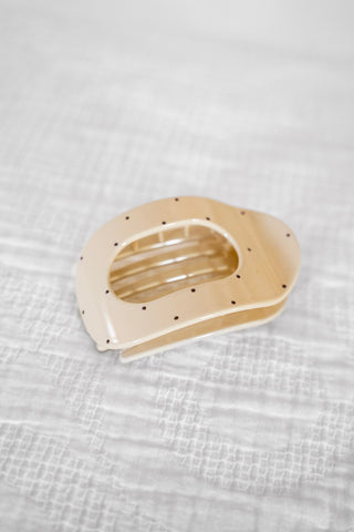 Matte Beige Mini Ball Duckbill Clip - Minimalist Non - Slip Hair Accessory - Love Marlow