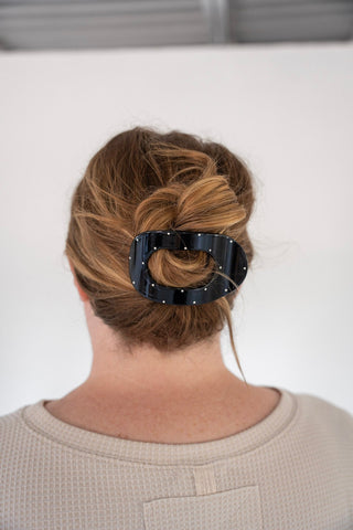 Matte Black Mini Ball Duckbill Clip - Minimalist Non - Slip Hair Accessory - Love Marlow