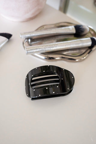 Matte Black Mini Ball Duckbill Clip - Minimalist Non - Slip Hair Accessory - Love Marlow