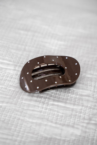 Matte Dark Brown Mini Ball Duckbill Clip – Minimalist Hair Clip - Love Marlow