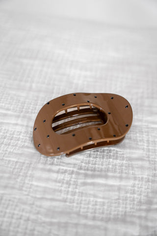 Matte Light Brown Mini Ball Duckbill Clip – Minimalist Hair Clip - Love Marlow
