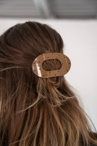 Matte Light Brown Mini Ball Duckbill Clip – Minimalist Hair Clip - Love Marlow