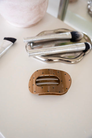 Matte Light Brown Mini Ball Duckbill Clip – Minimalist Hair Clip - Love Marlow