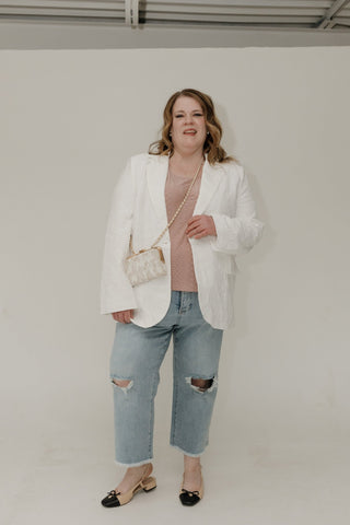 Mauve Lace Puff Sleeve Scoop Neck Blouse - Love Marlow