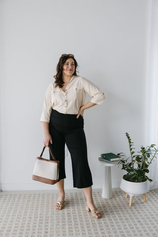 MEDIUM WOVEN SATCHEL IN IVORY AND GREIGE - Love Marlow