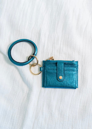 METALLlC BANGLE WRISTLET WALLET IN MALACHITE - Love Marlow