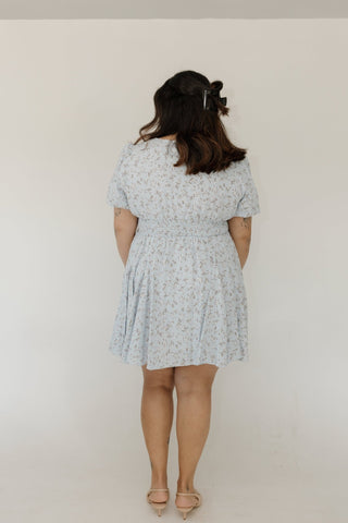 Micro Floral Scoop Neck Dress – Whisper Sky - Love Marlow