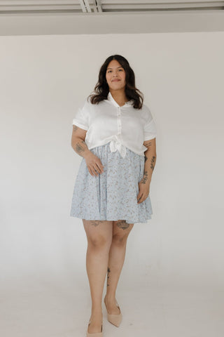 Micro Floral Scoop Neck Dress – Whisper Sky - Love Marlow