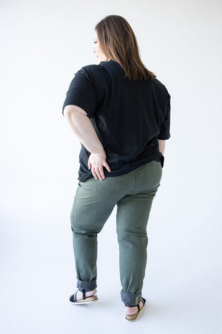 MID - RISE REVERSIBLE SKINNY JEAN IN SNAKE PRINT AND ARMY - Love Marlow