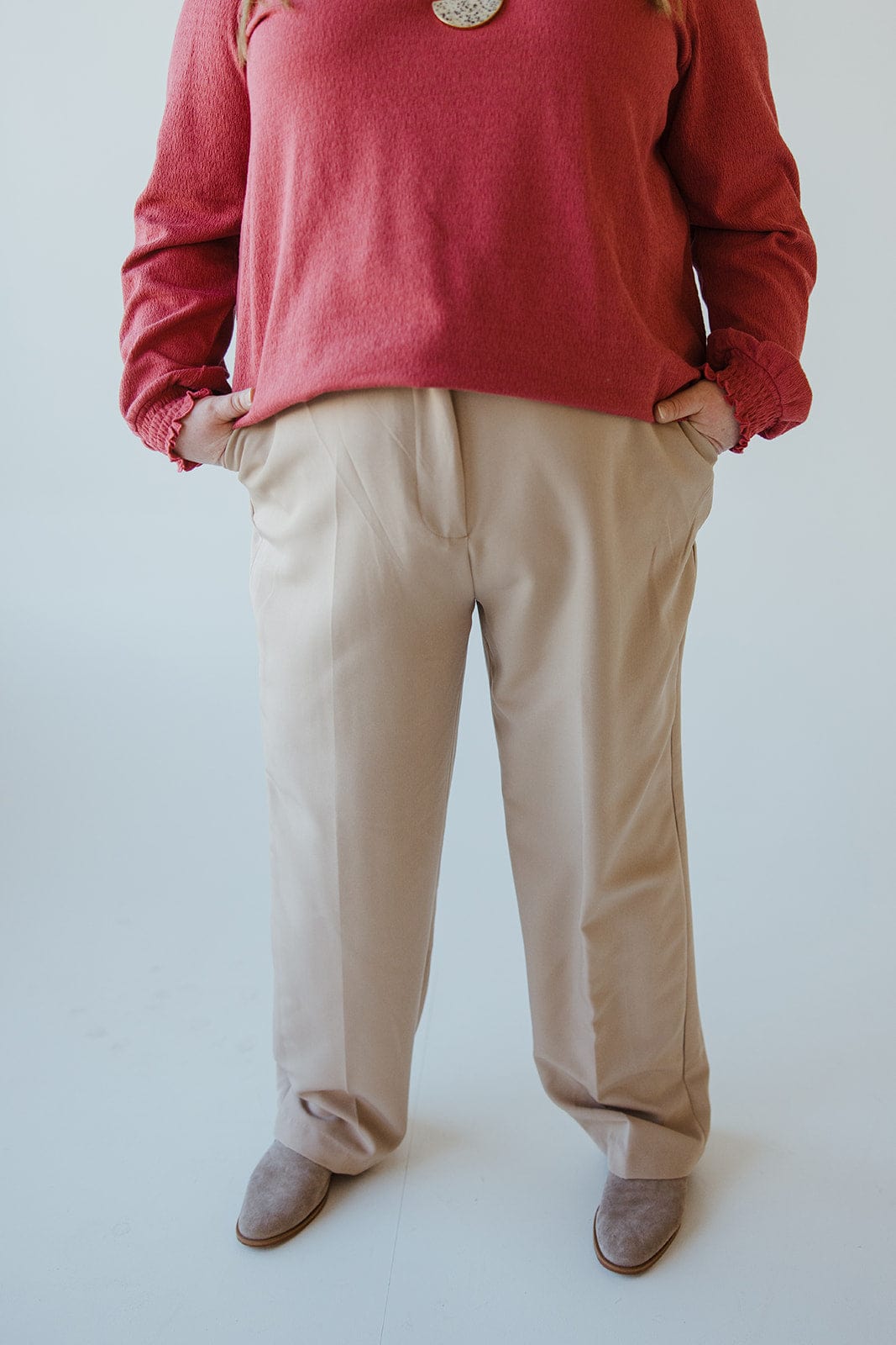 MID RISE STRAIGHT LEG PANT IN BAJA SANDS - Love Marlow
