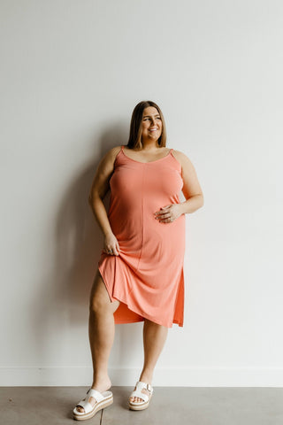 MIDI LENGTH SLIP DRESS IN CACTUS BLOSSOM - Love Marlow