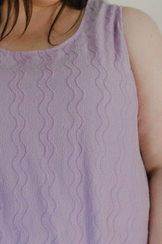 Misty Amethyst Textured Slimming Tank – Plus Size Essential - Love Marlow