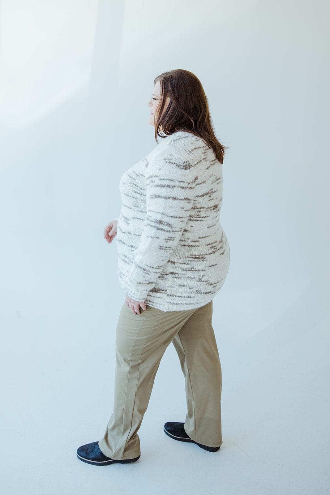 MIXED KNIT SWEATER IN NEUTRAL - 20 - Love Marlow