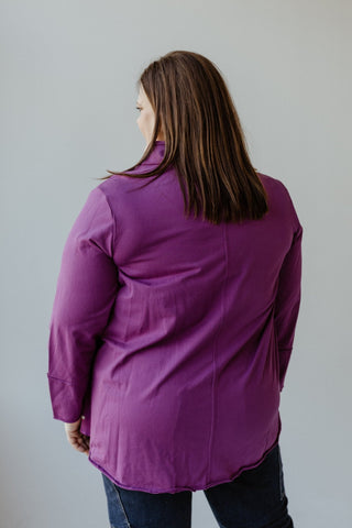 MOCK COWL NECK TEE IN WINTER ORCHID - Love Marlow