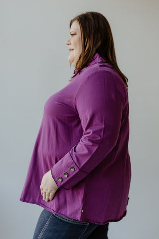 MOCK COWL NECK TEE IN WINTER ORCHID - Love Marlow