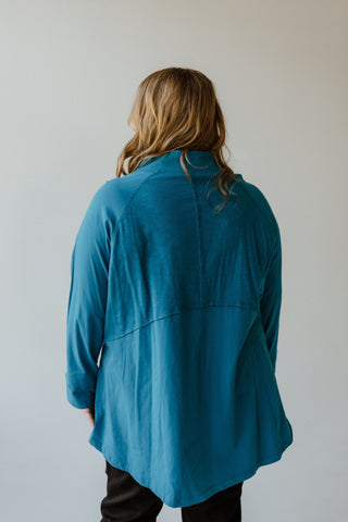 MOCK COWL NECK TUNIC WITH EMPIRE WAIST SEAM IN BALI BLISS - Love Marlow