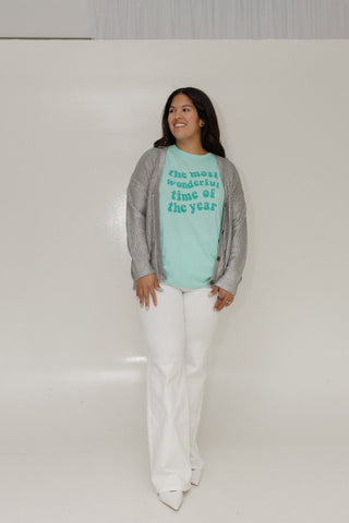 “Most Wonderful Time of the Year” CHRISTMAS CREWNECK GRAPHIC TEE – FESTIVE HOLIDAY SHIRT - Love Marlow