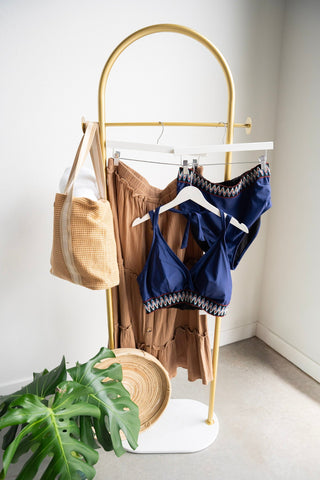 Navy Boho Embroidered Wrap Bikini - Love Marlow