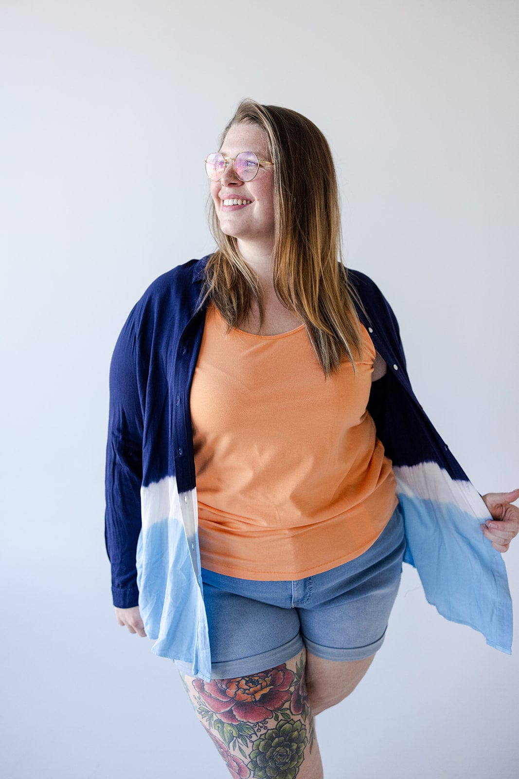 OMBRE BUTTON - UP BLOUSE - Love Marlow