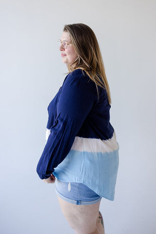 OMBRE BUTTON - UP BLOUSE - Love Marlow