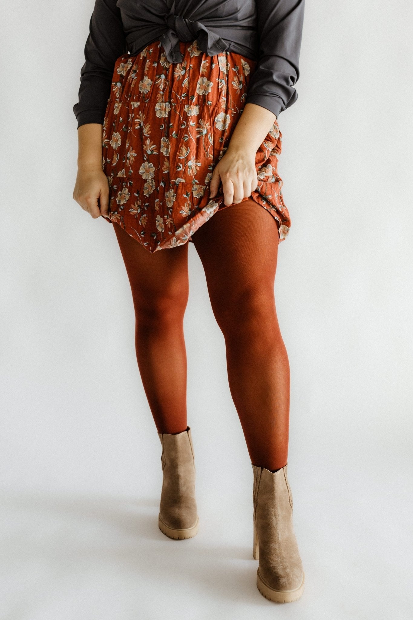 OPAQUE TIGHTS IN ROASTED CINNAMON - Love Marlow
