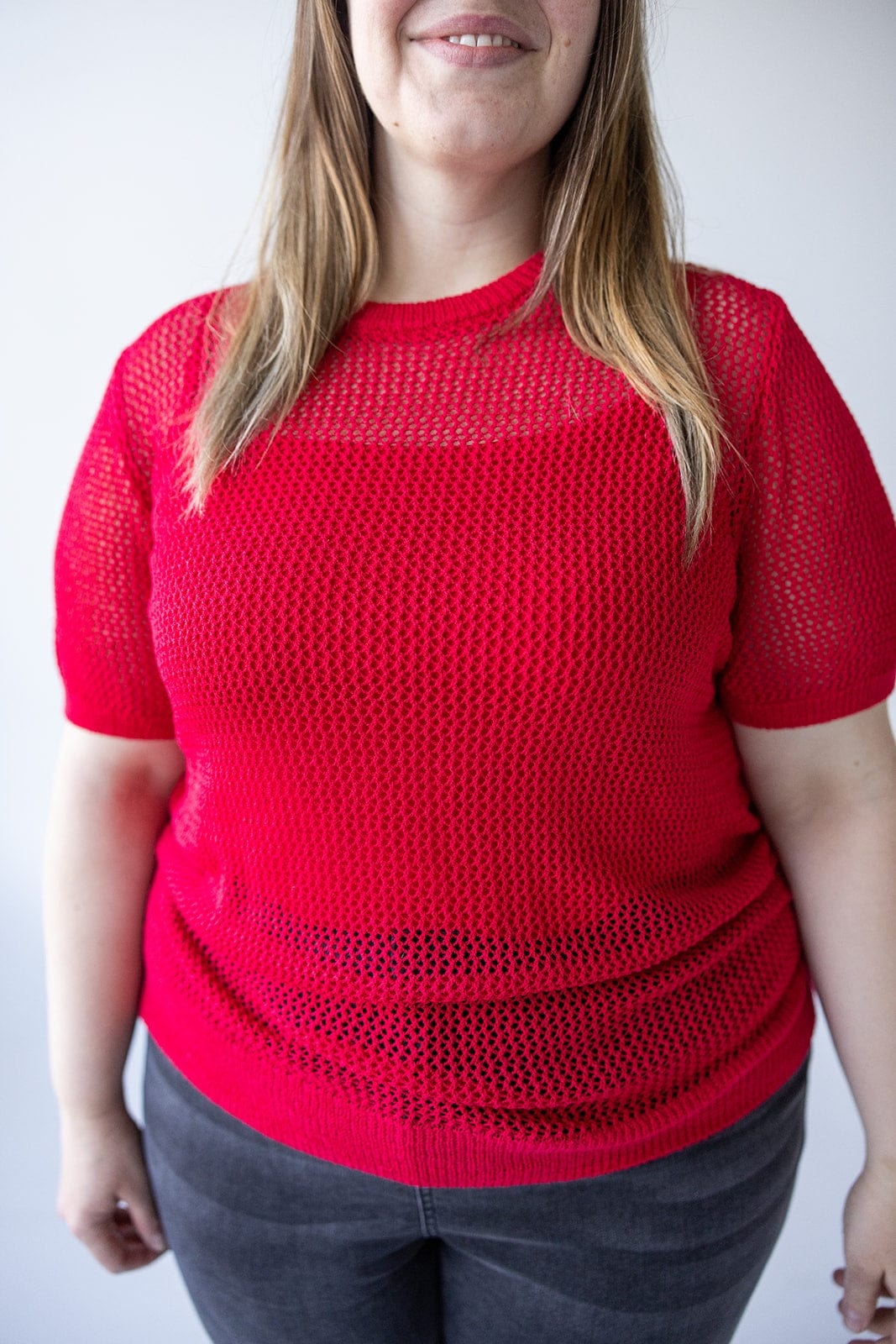OPEN WEAVE SWEATER IN CALIENTE - Love Marlow