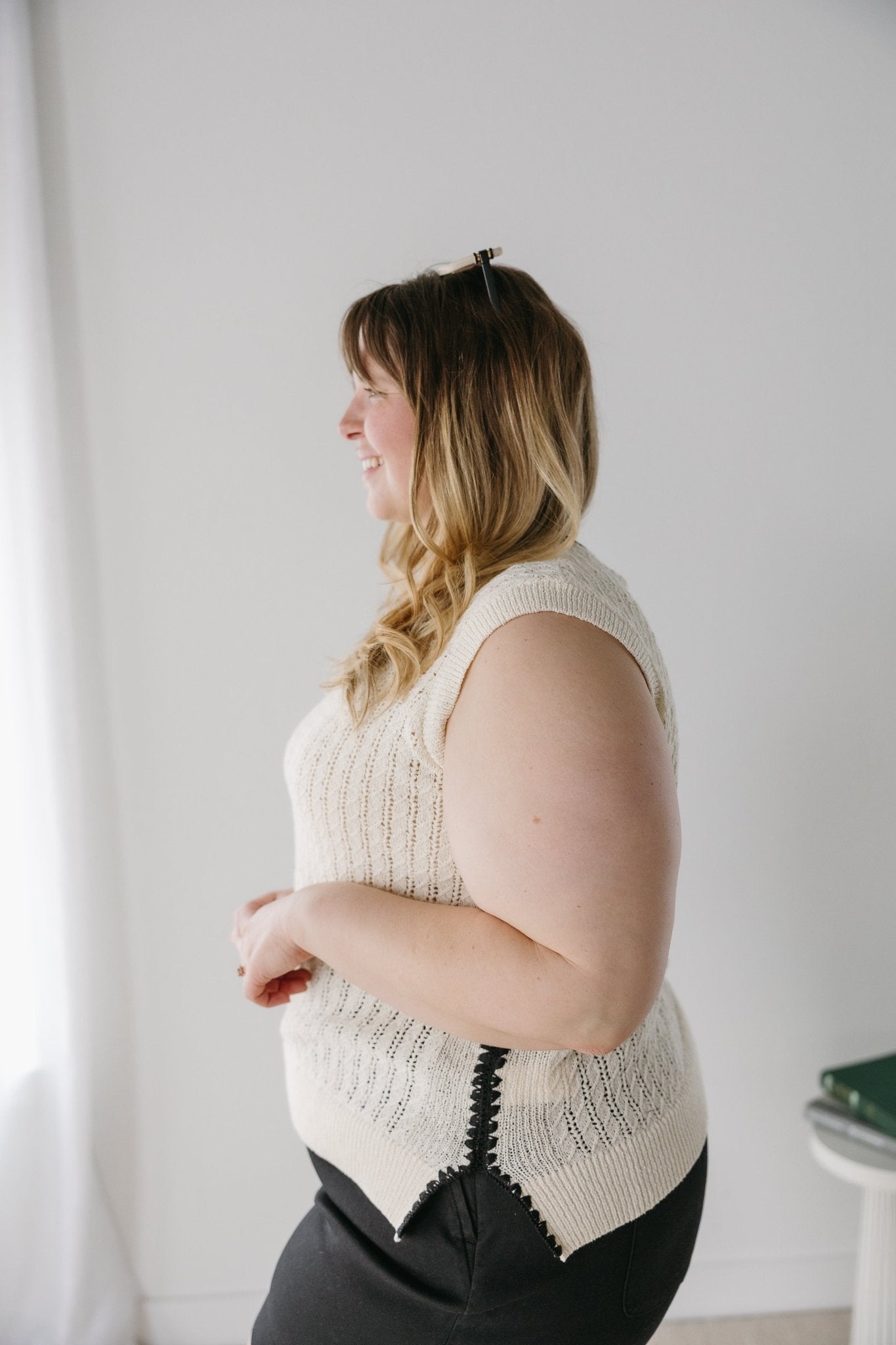 OPEN WEAVE SWEATER VEST - Love Marlow