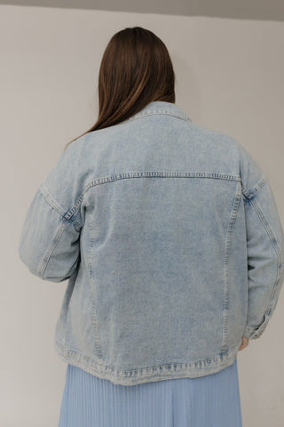 Oversized Boyfriend Jean Jacket – Light Wash - Love Marlow