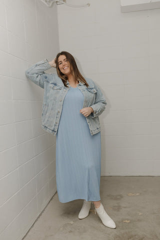 Oversized Boyfriend Jean Jacket – Light Wash - Love Marlow