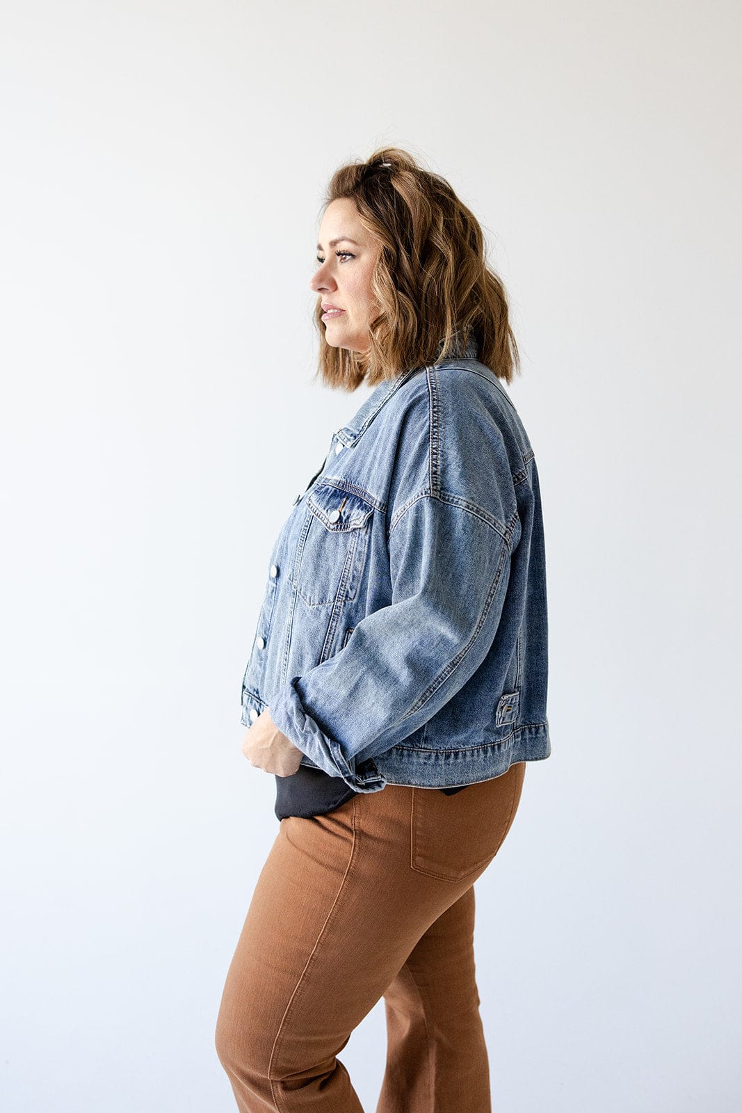 OVERSIZED CROPPED DENIM JACKET - 4x - Love Marlow