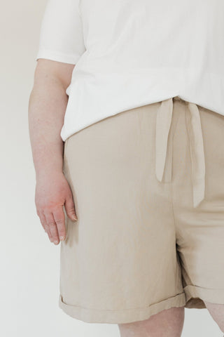 Paperbag Waist Linen Bermuda Shorts - Love Marlow