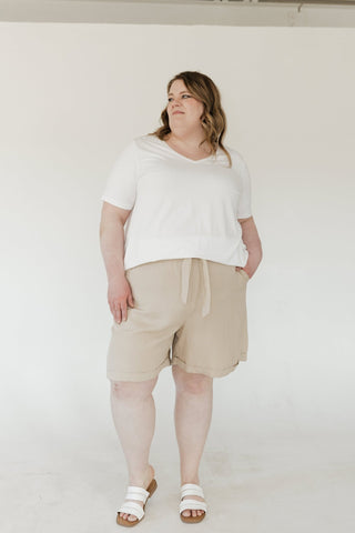 Paperbag Waist Linen Bermuda Shorts - Love Marlow