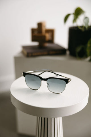PETRA SUNGLASSES IN BLACK AND SILVER - Love Marlow