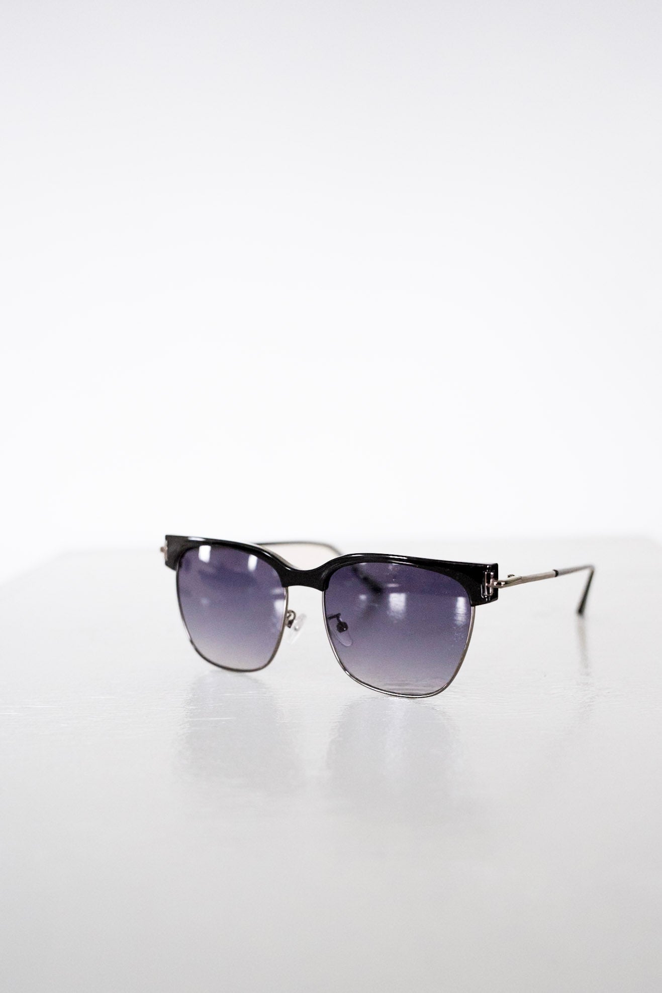 PETRA SUNGLASSES IN BLACK FADE AND SILVER - Love Marlow