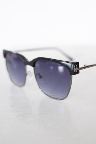 PETRA SUNGLASSES IN BLACK FADE AND SILVER - Love Marlow