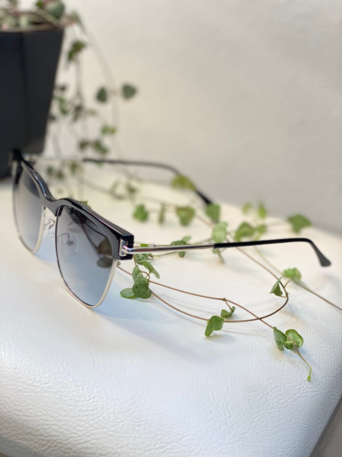 PETRA SUNGLASSES IN BLACK FADE AND SILVER - Love Marlow