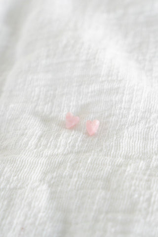 PINK HEART STUDS - Love Marlow