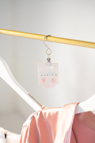 PINK HEART STUDS - Love Marlow